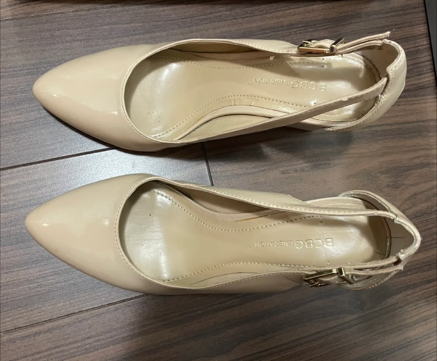 BCBGeneration Beige Wedge Heel Shoes size 6 thumbnail