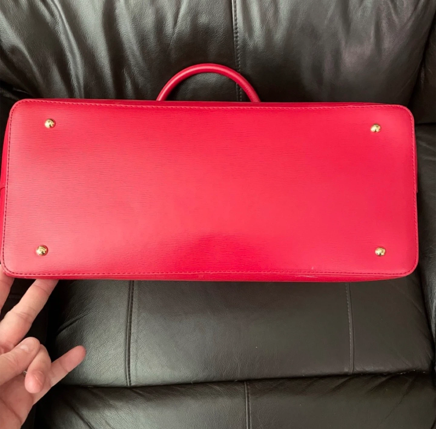 Ralph Lauren Red Newbury Double Zip Satchel Large Crossbody Bag - photo 5