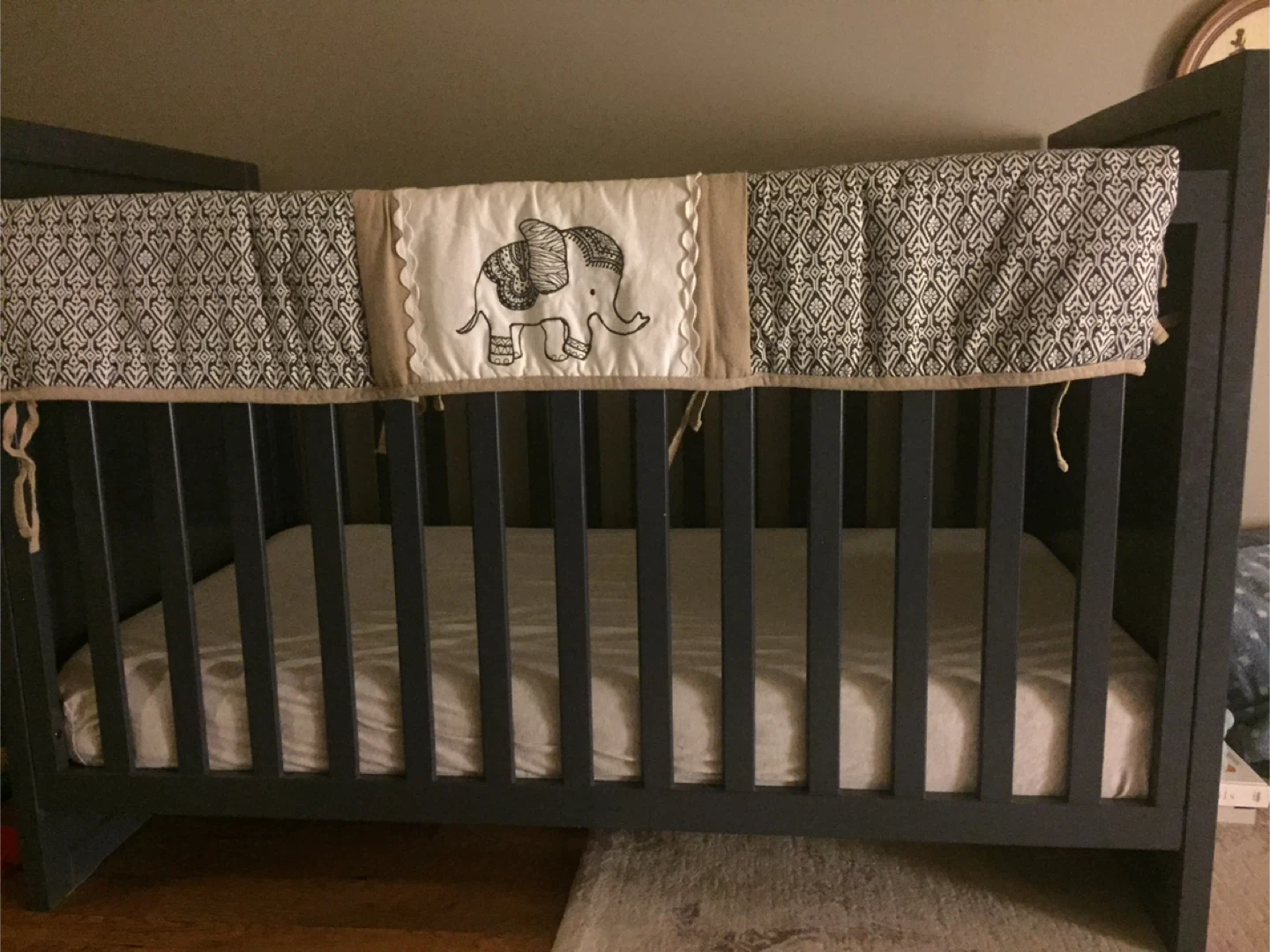Baby Relax Miles 3 in 1 Navy Blue Convertible Crib w/mattress