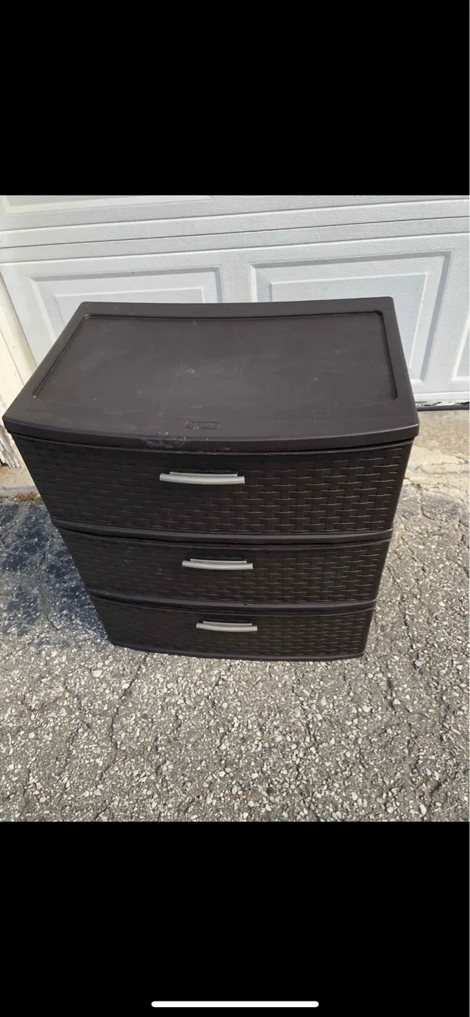 Sterilite 3-Drawer Wide Weave Tower - Brown thumbnail