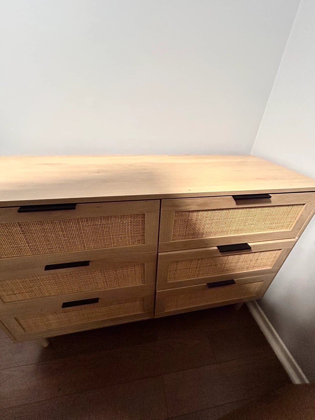 Wood Dresser with Rattan Drawers - photo 3