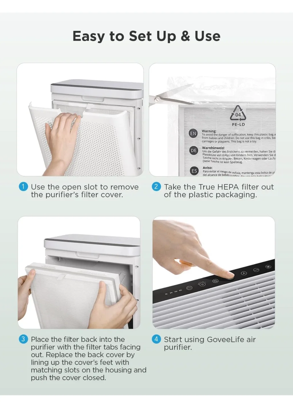 GoveeLife Air Purifier - Cleans up to 1046 sq ft image indicator(8)