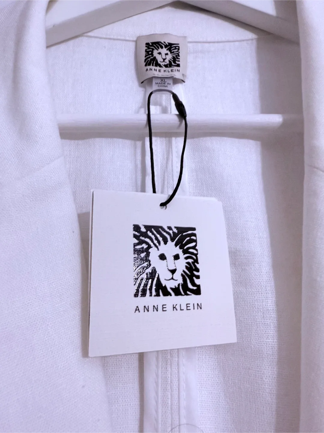 Anne Klein White Linen Blend Blazer - Size XL - New image indicator(6)