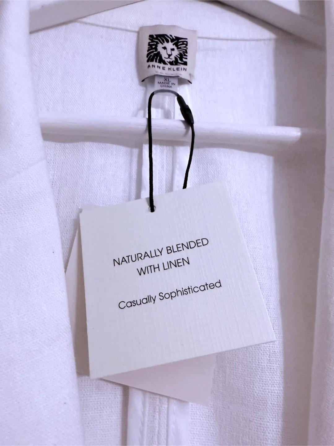 Anne Klein White Linen Blend Blazer - Size XL - New image indicator(5)