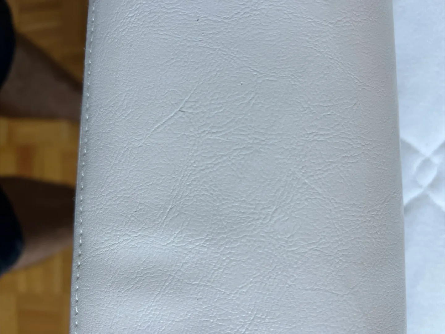 Queen size White Leather Bed Frame image indicator(3)