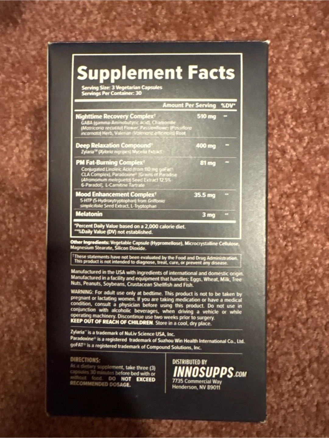 Inno Supps Night Shred Nighttime Fat Burner image indicator(3)