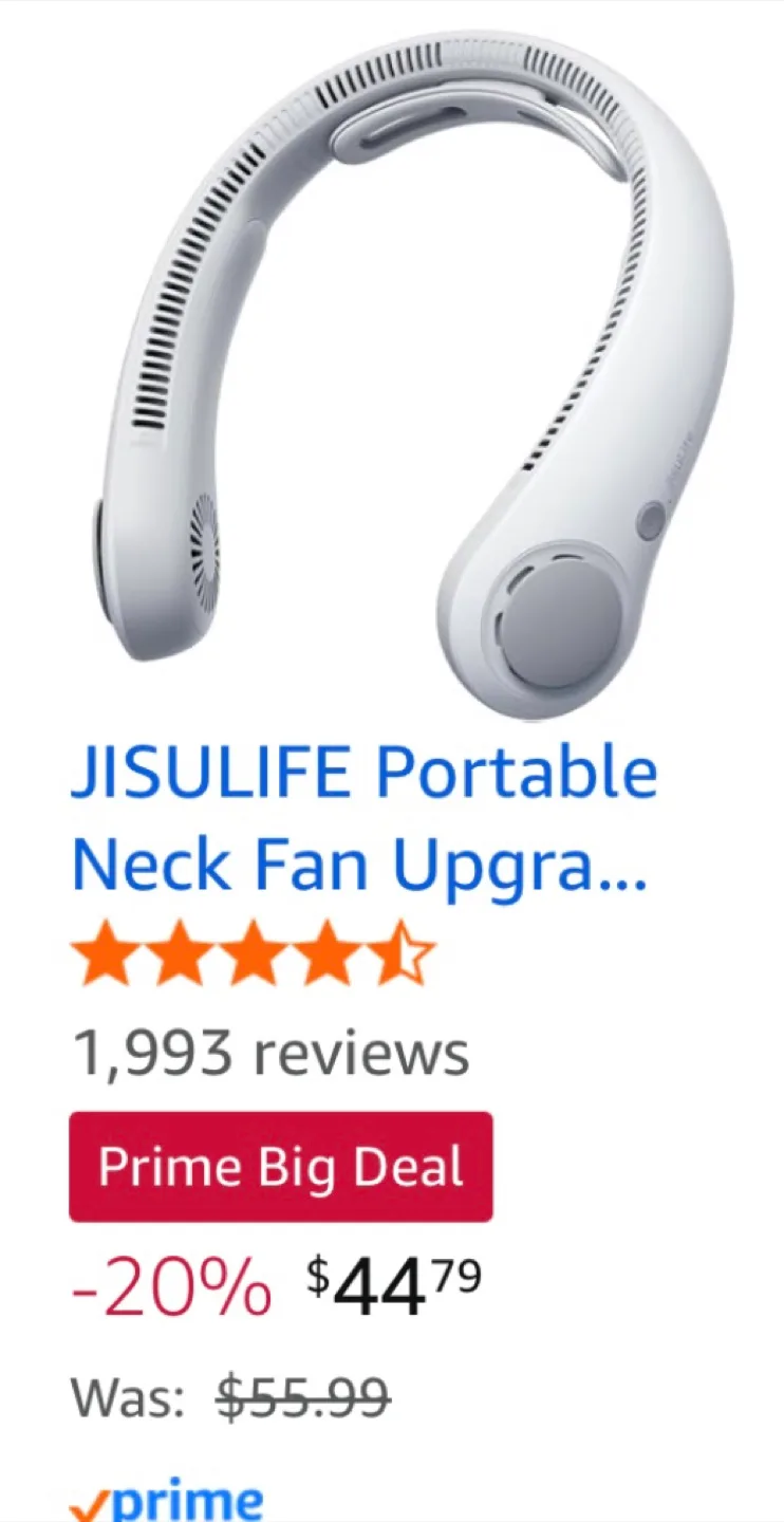 Jisulife Portable Neck Fan - Brand New image indicator(3)