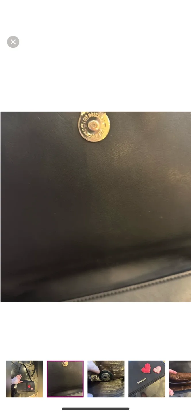 Love Moschino Black Shoulder Bag with Hearts image indicator(2)