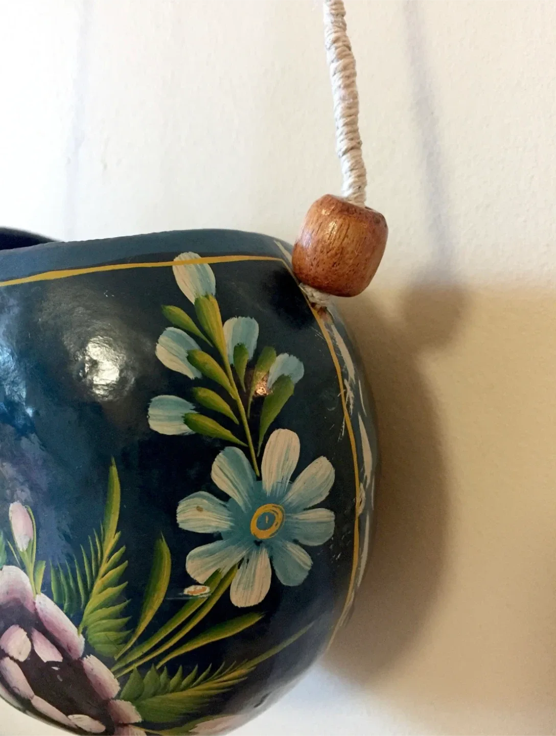 Vintage Hand-Painted Gourd Trinket Box & Planter image indicator(9)