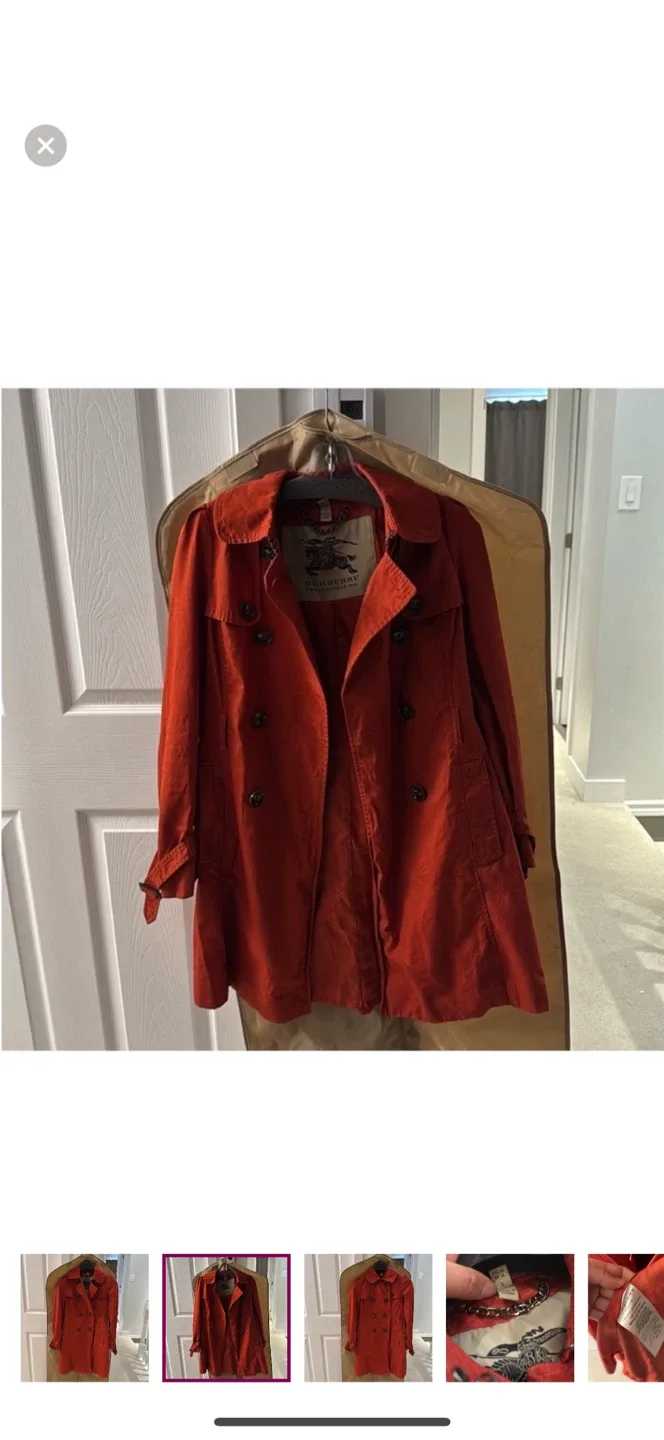 Burberry authentic London Red Trench Coat Size S image indicator(3)