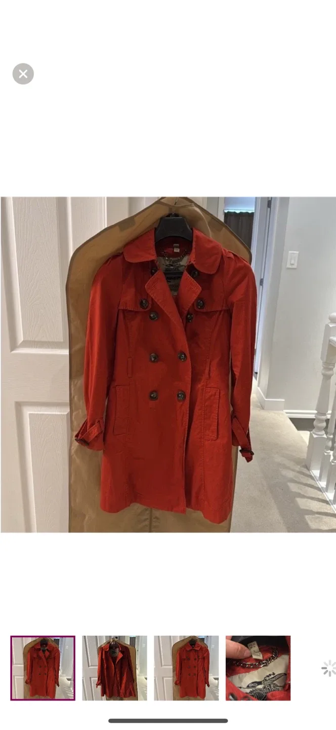 Burberry authentic London Red Trench Coat Size S image indicator(2)
