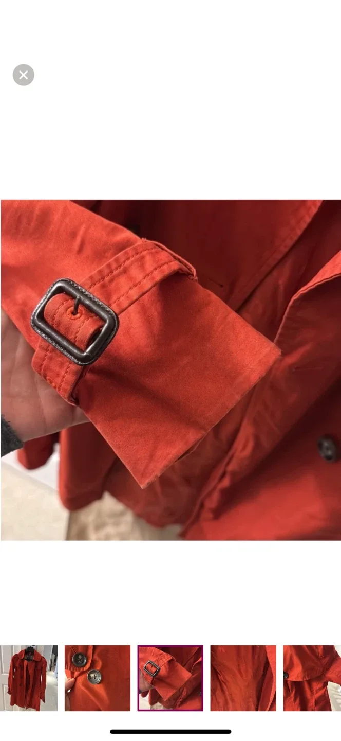 Burberry authentic London Red Trench Coat Size S image indicator(8)