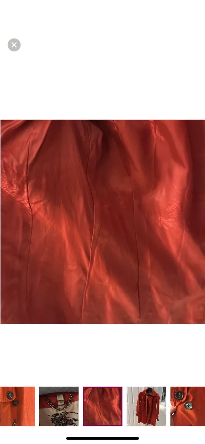 Burberry authentic London Red Trench Coat Size S image indicator(9)