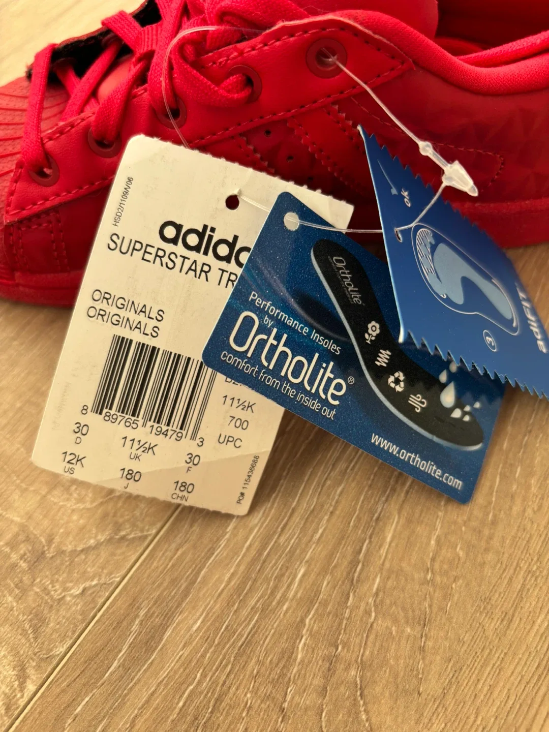Adidas Superstar Red Youth Size 12K - BNWT image indicator(6)