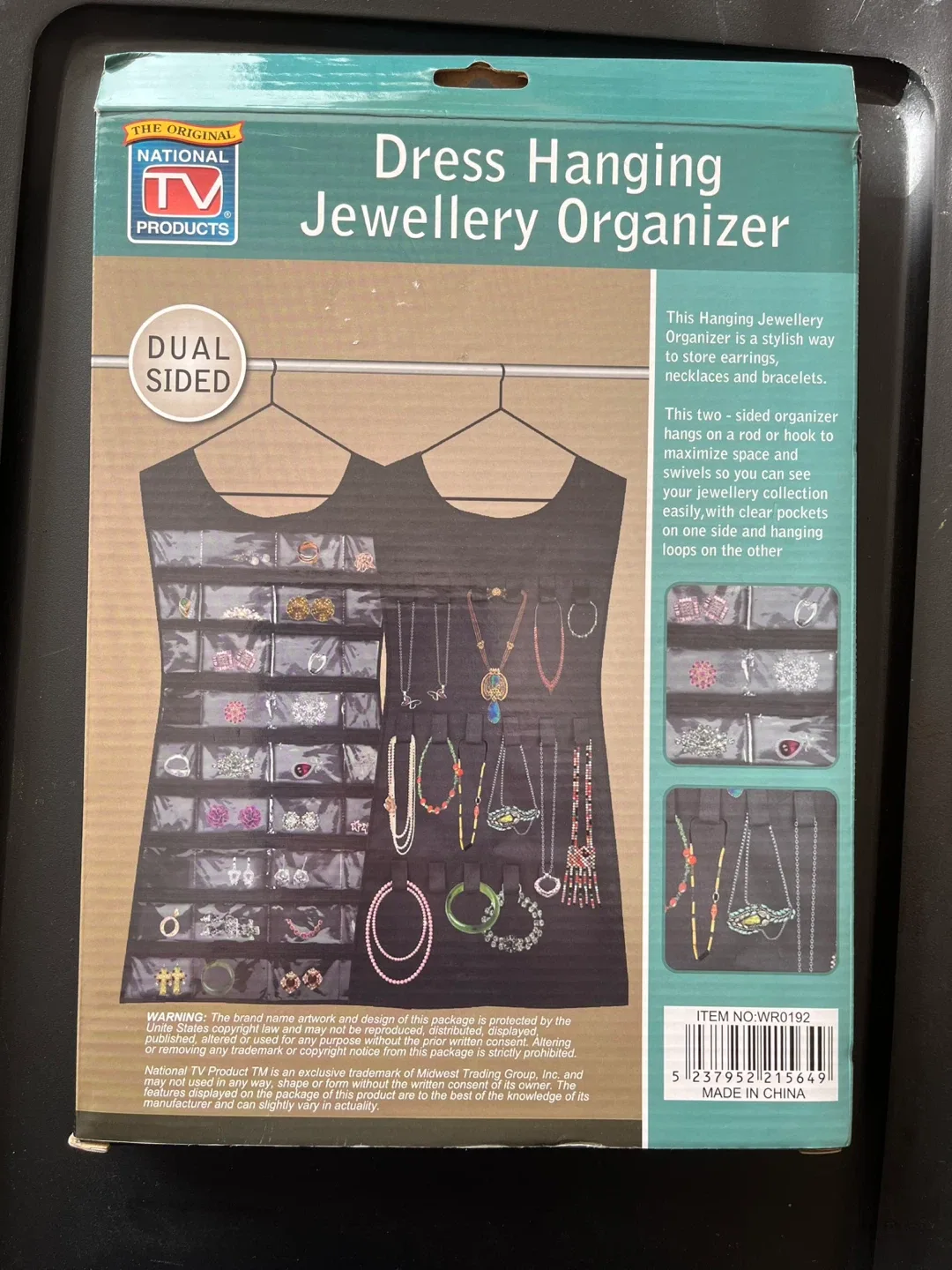 Dress Hanging Jewellery Organizer -New- Dual Sided image indicator(3)