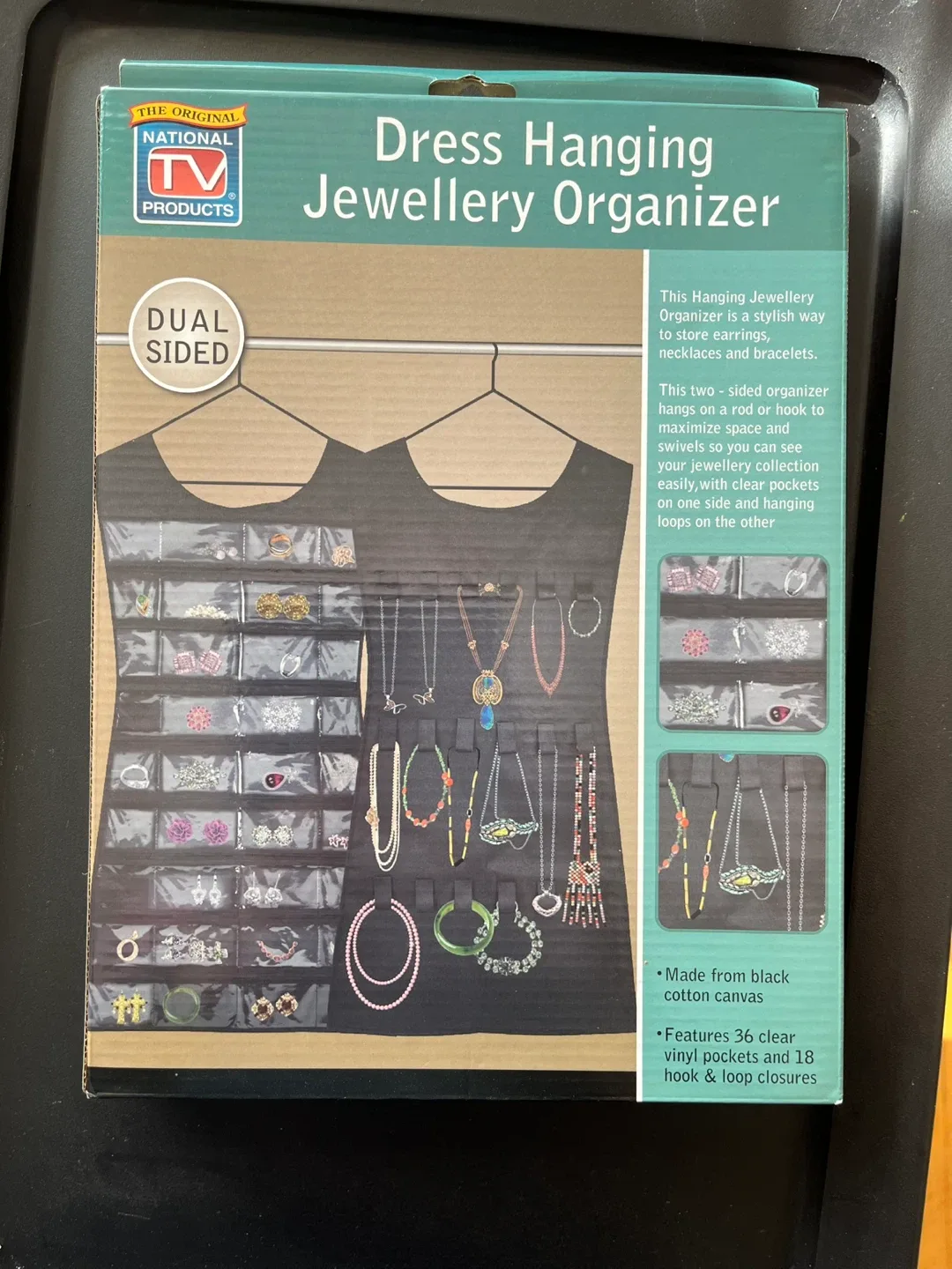 Dress Hanging Jewellery Organizer -New- Dual Sided