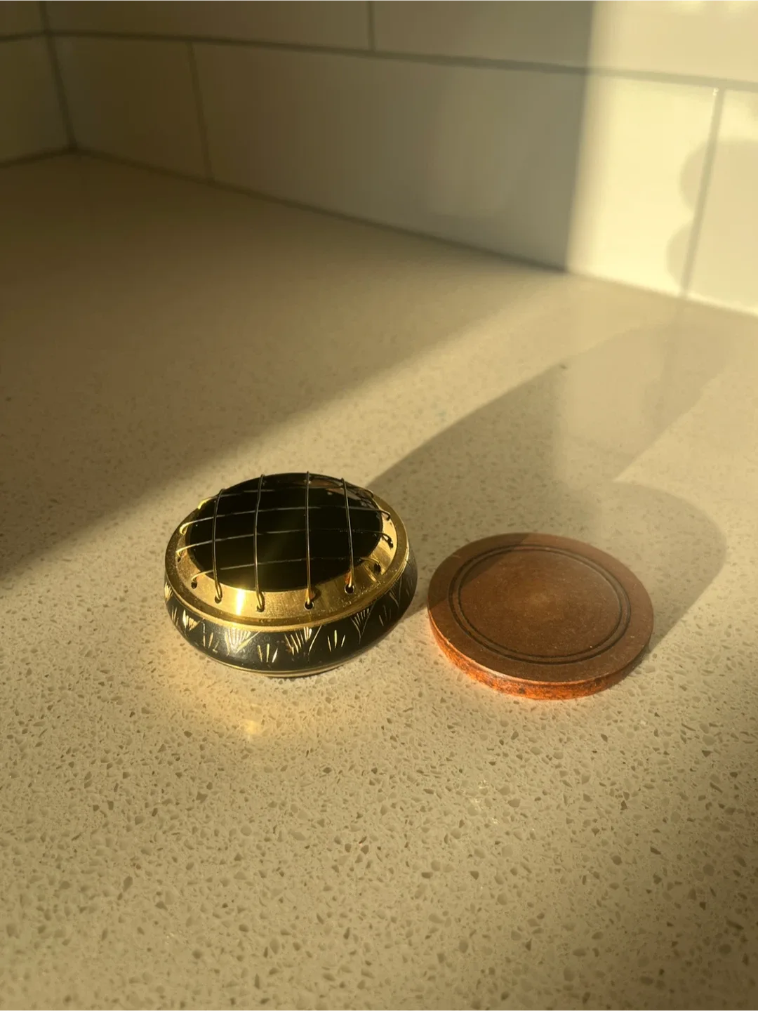 Brass Etched Incense Burner + Incense image indicator(5)