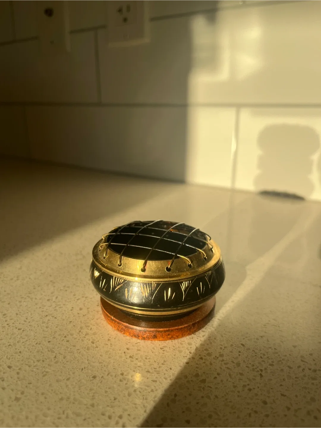 Brass Etched Incense Burner + Incense image indicator(2)