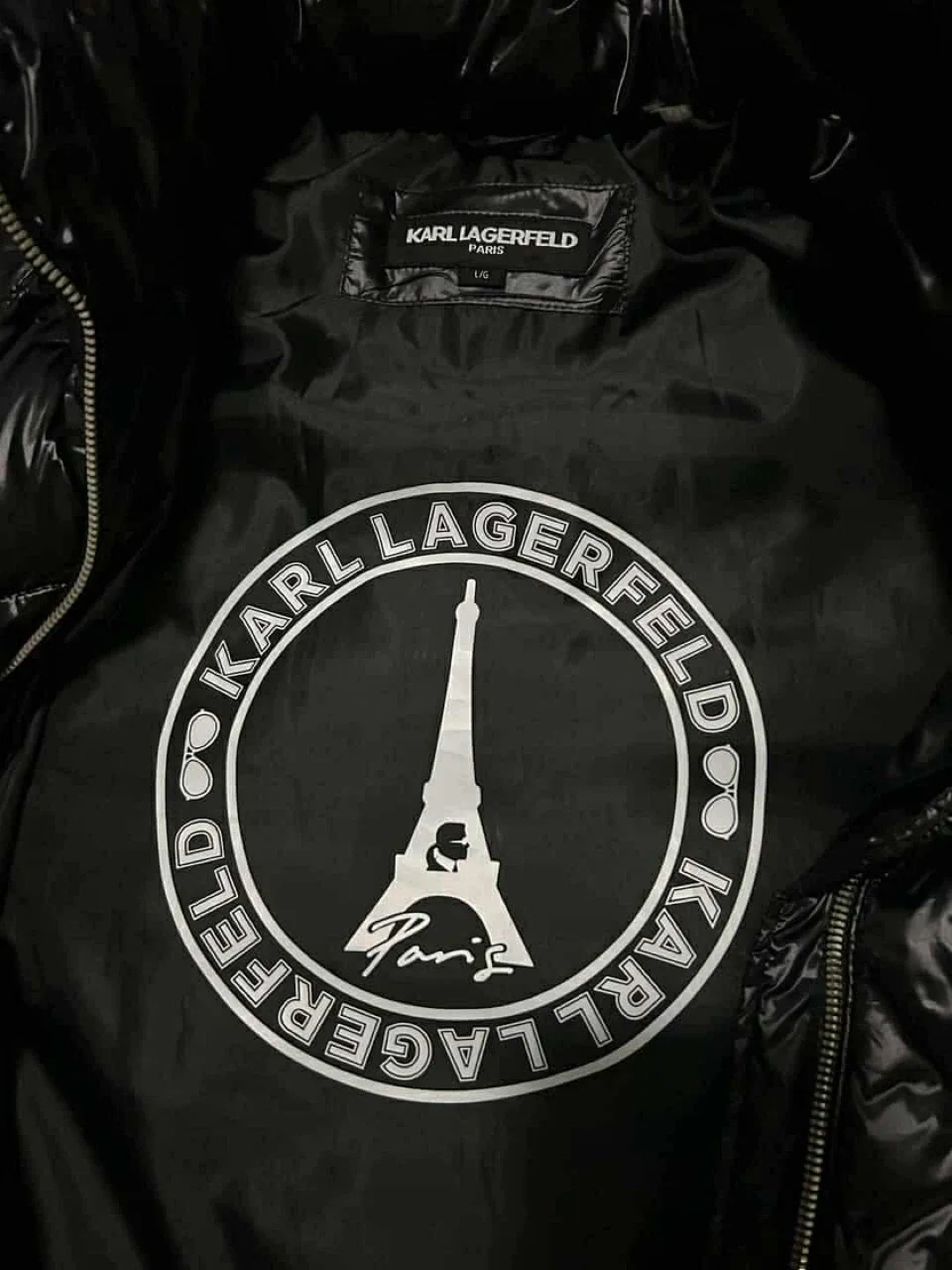 Karl Lagerfeld Paris Black Puffer Jacket - L/G image indicator(3)