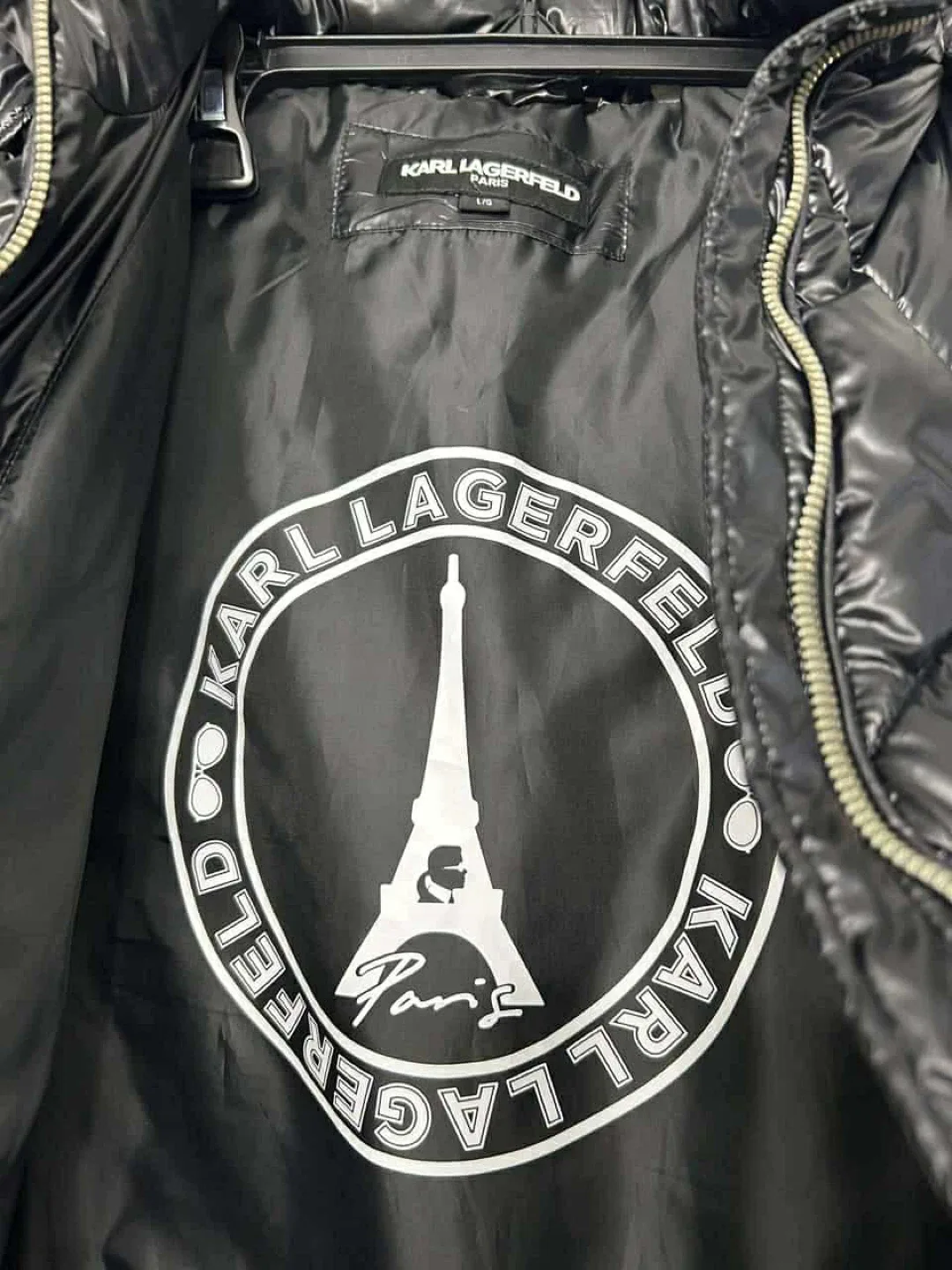 Karl Lagerfeld Paris Black Puffer Jacket - L/G image indicator(4)