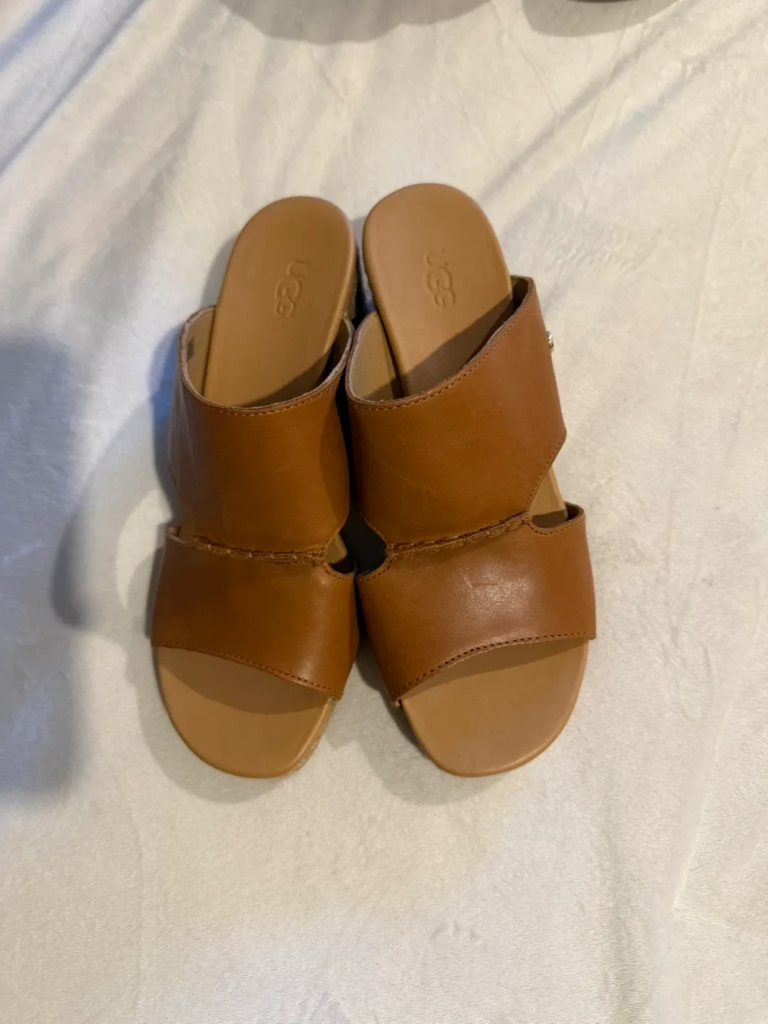 UGG Leather Wedge Sandals - Size 7 image indicator(3)