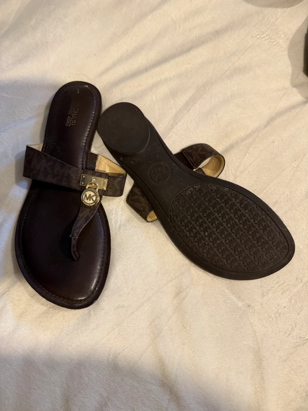 Michael Kors Brown Flip Flops