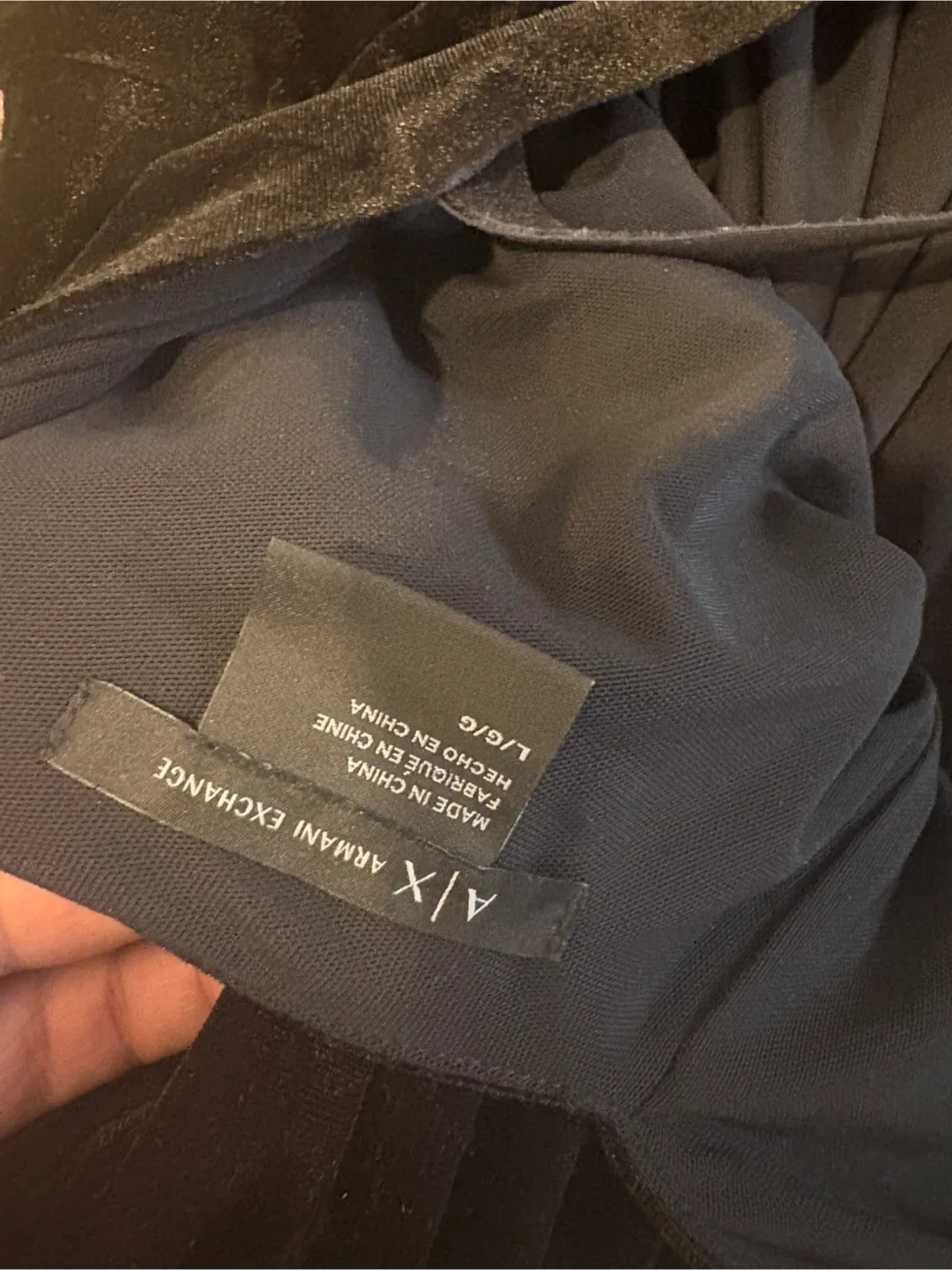 Armani Exchange Black Velvet Dress Size L image indicator(3)