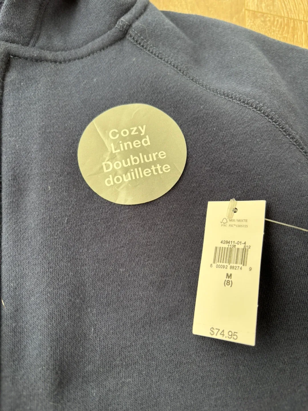 New Gap Kids Cozy Lined zip up Hoodie - Size M (8) image indicator(3)