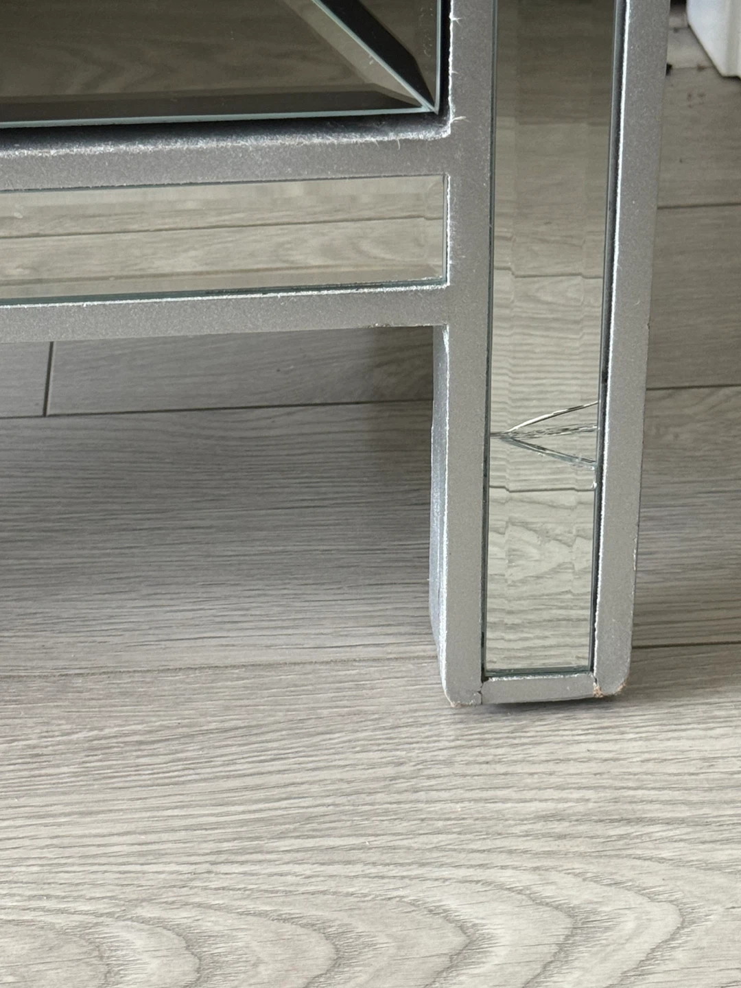 Mirrored Nightstand Bedside Table - photo 4