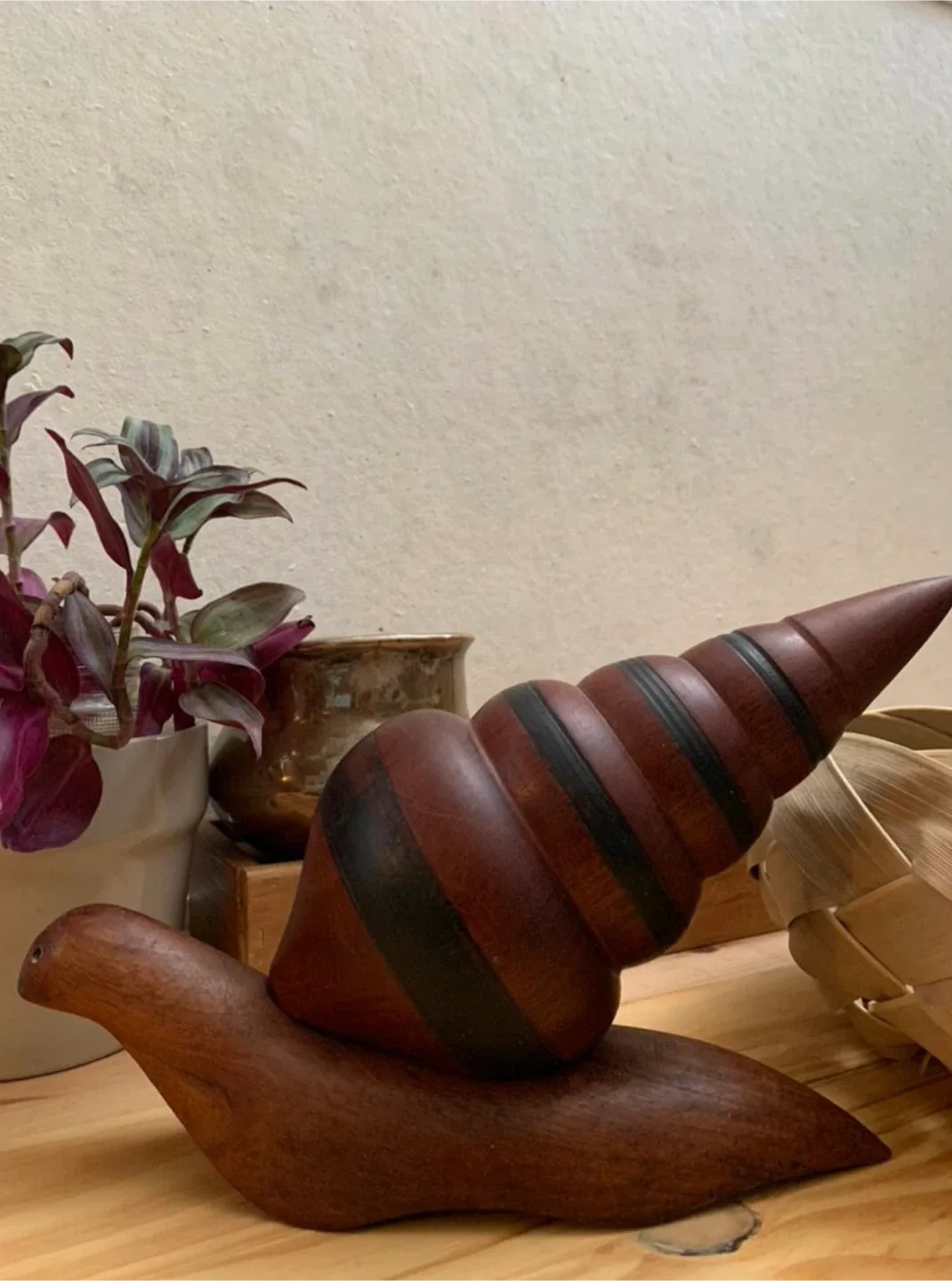 Vintage Wooden Snail Figurine image indicator(4)