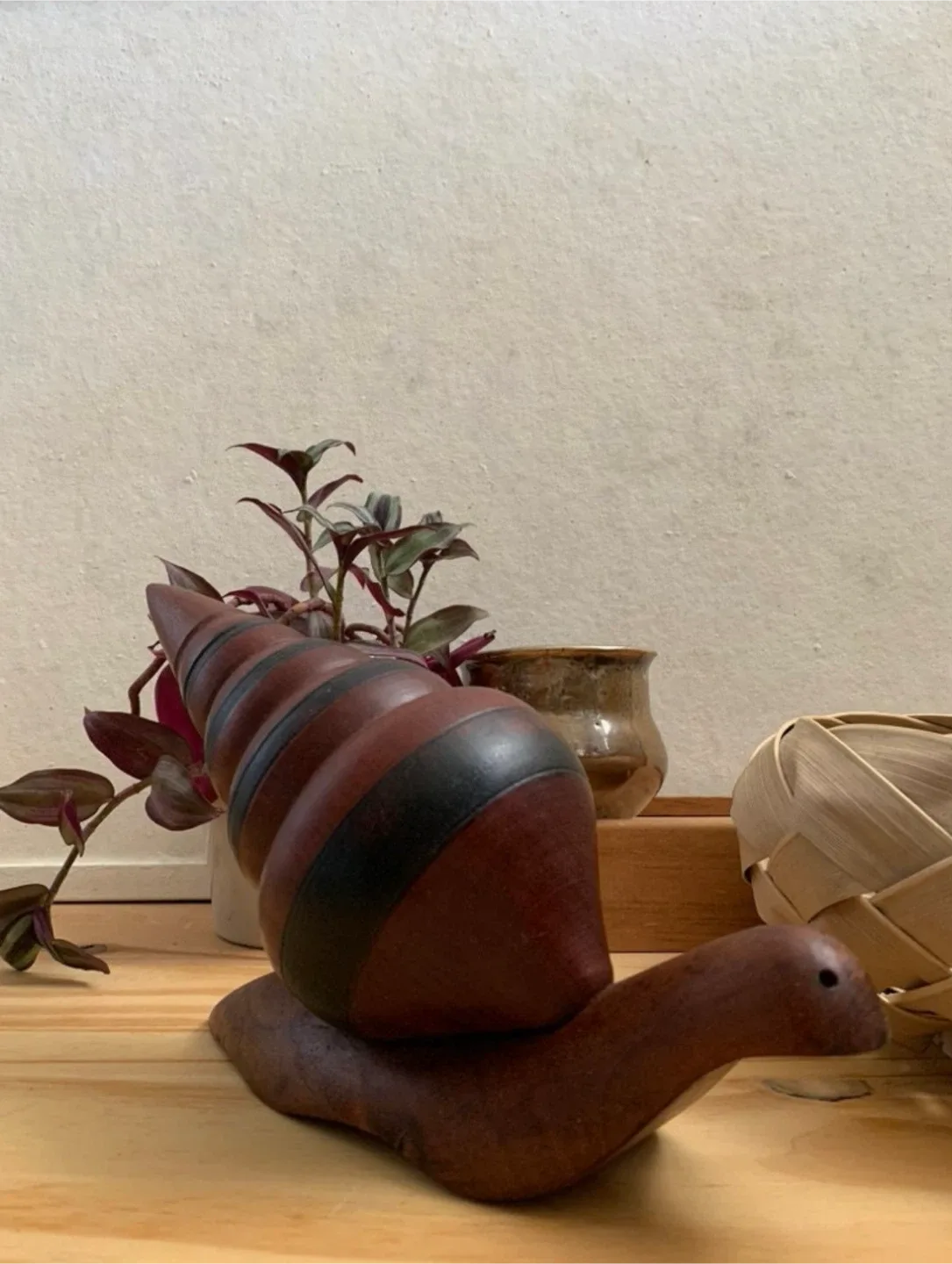 Vintage Wooden Snail Figurine image indicator(3)