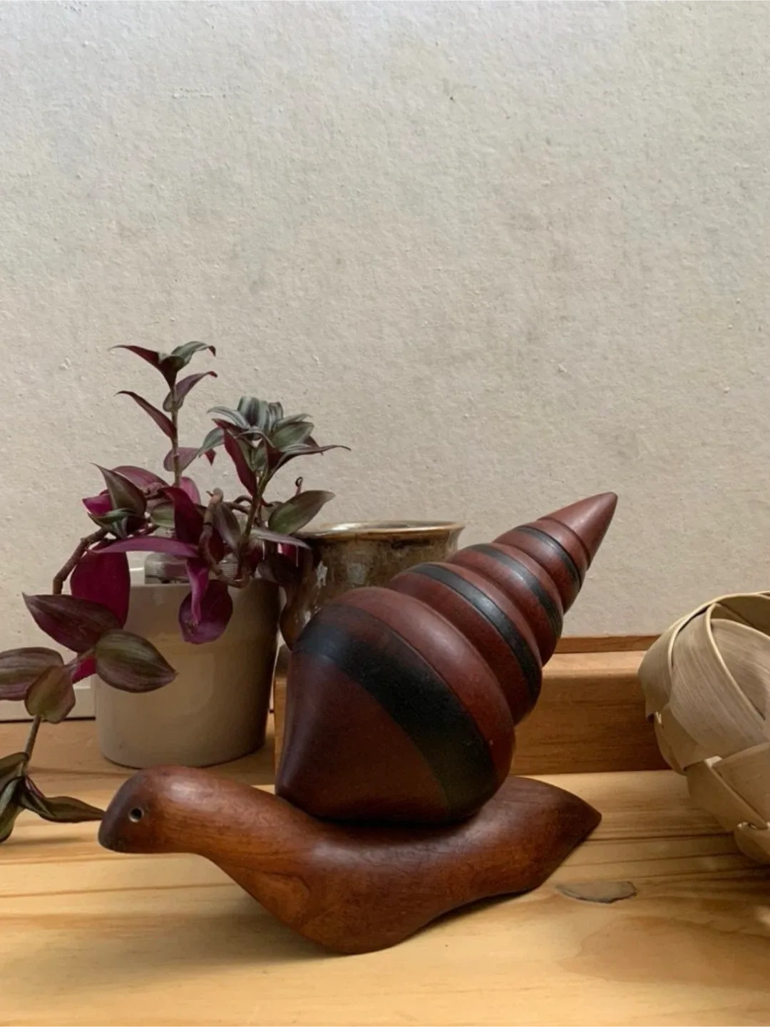 Vintage Wooden Snail Figurine thumbnail