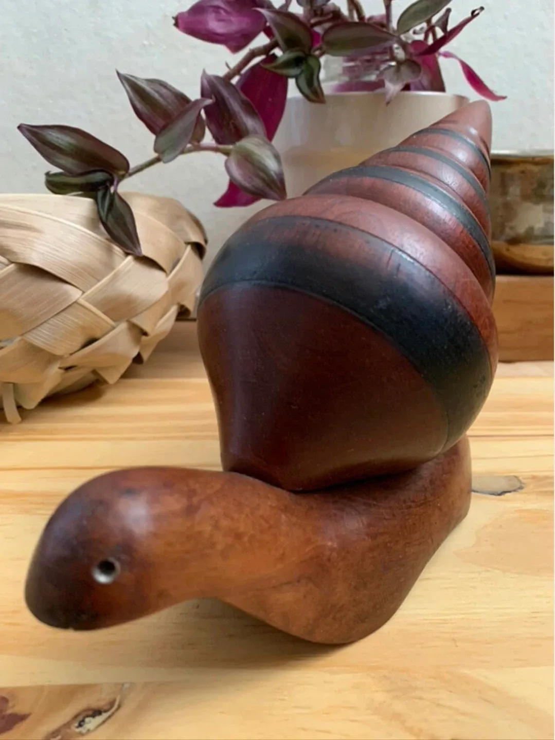 Vintage Wooden Snail Figurine image indicator(5)