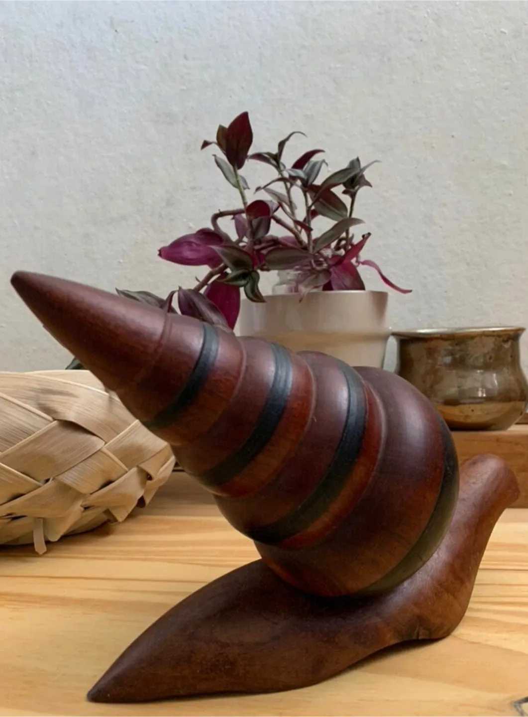 Vintage Wooden Snail Figurine image indicator(6)