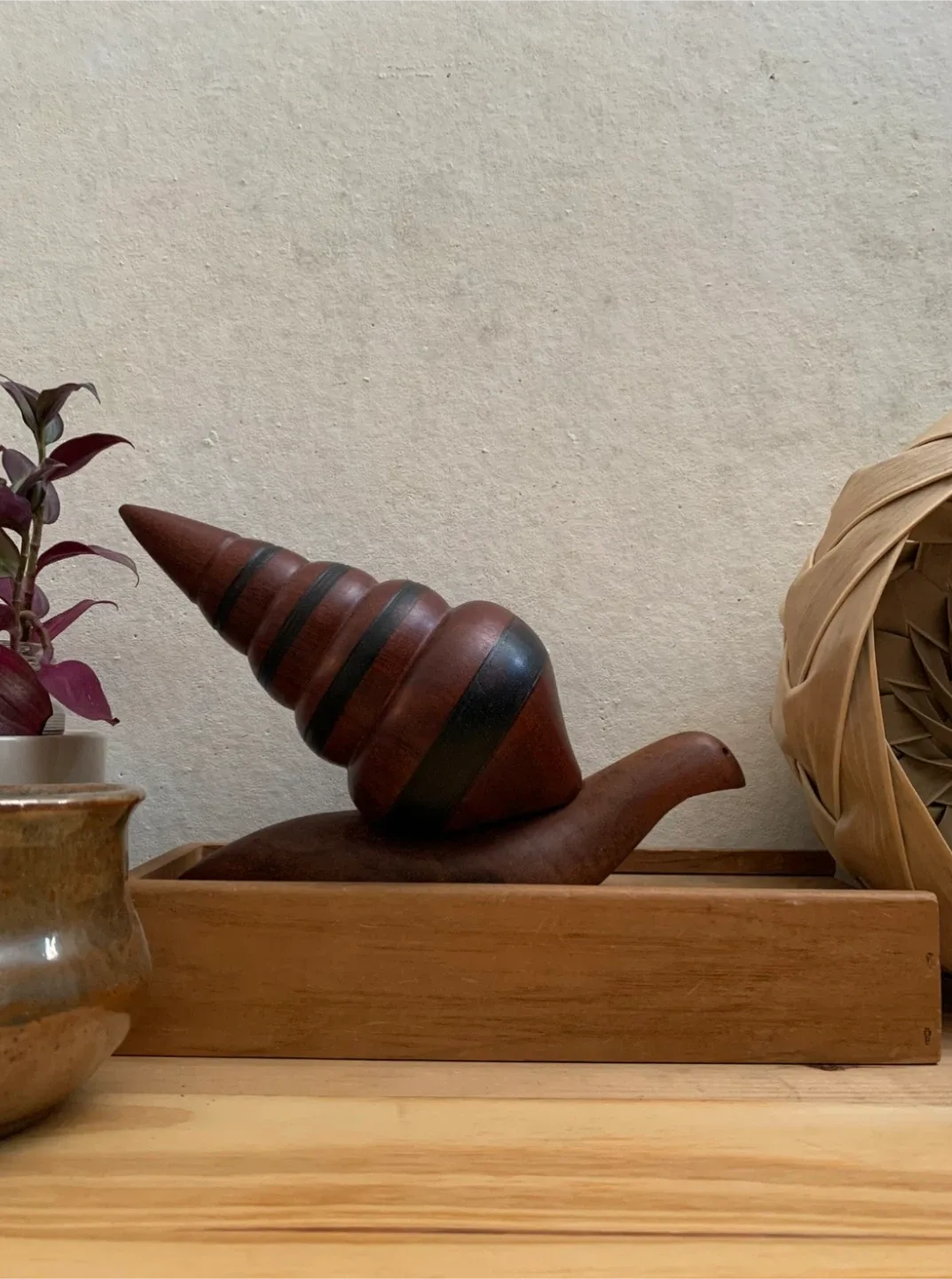 Vintage Wooden Snail Figurine image indicator(8)