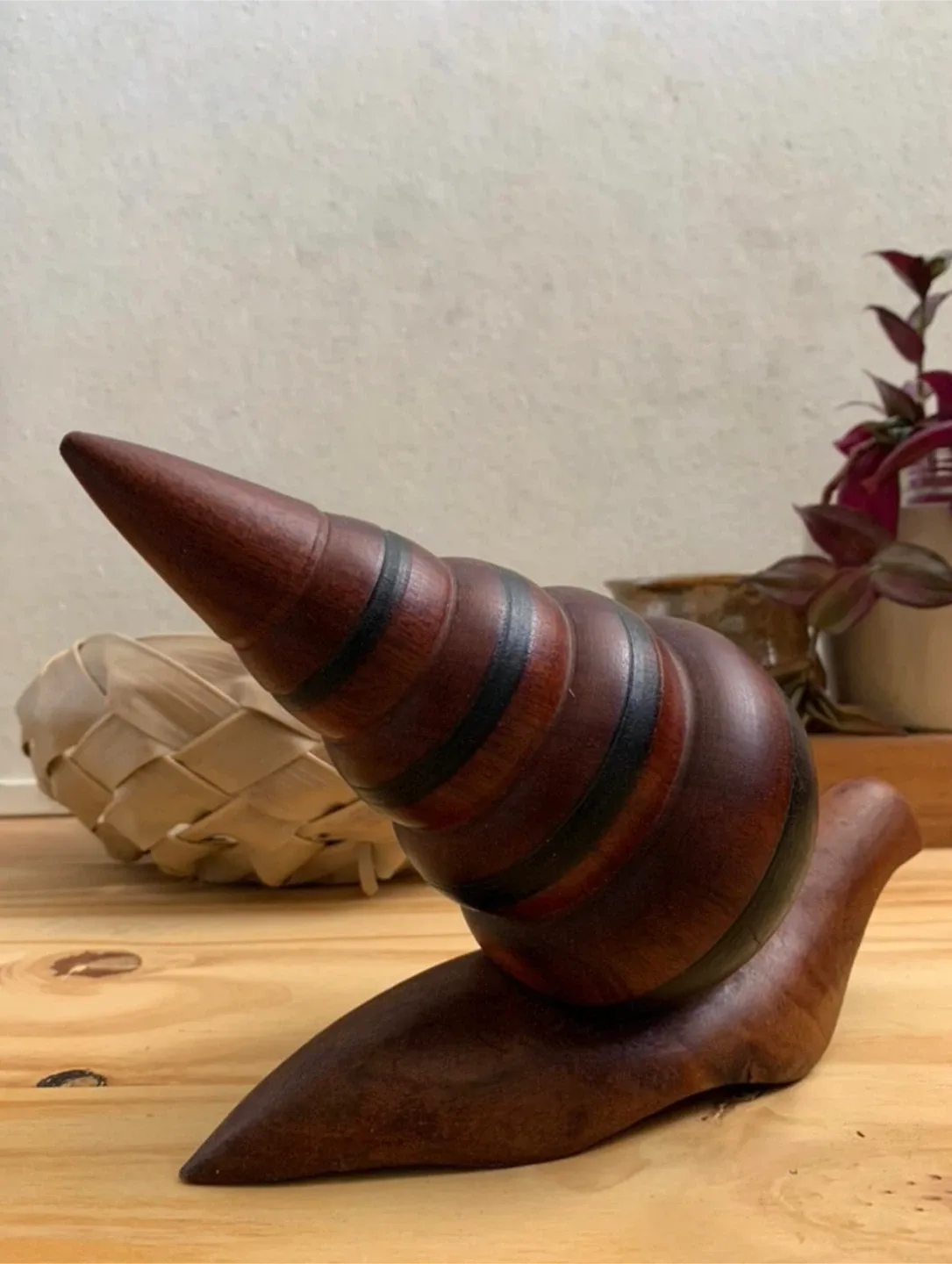 Vintage Wooden Snail Figurine image indicator(9)