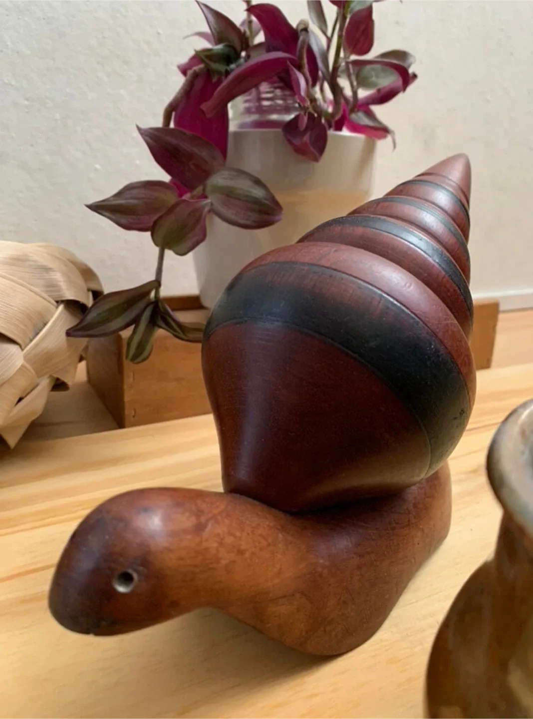 Vintage Wooden Snail Figurine image indicator(10)