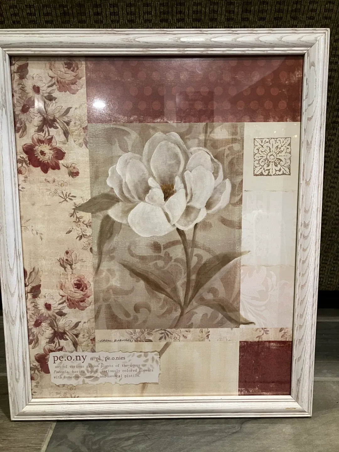 Framed Peony Print by Carol Robinson thumbnail