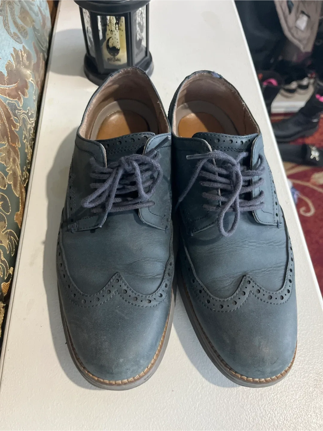 Cole Haan Blue Leather Wingtip Dress Shoes
