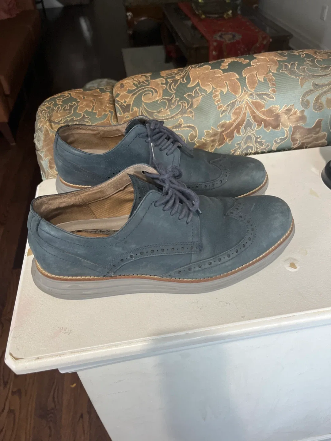 Cole Haan Blue Leather Wingtip Dress Shoes image indicator(3)