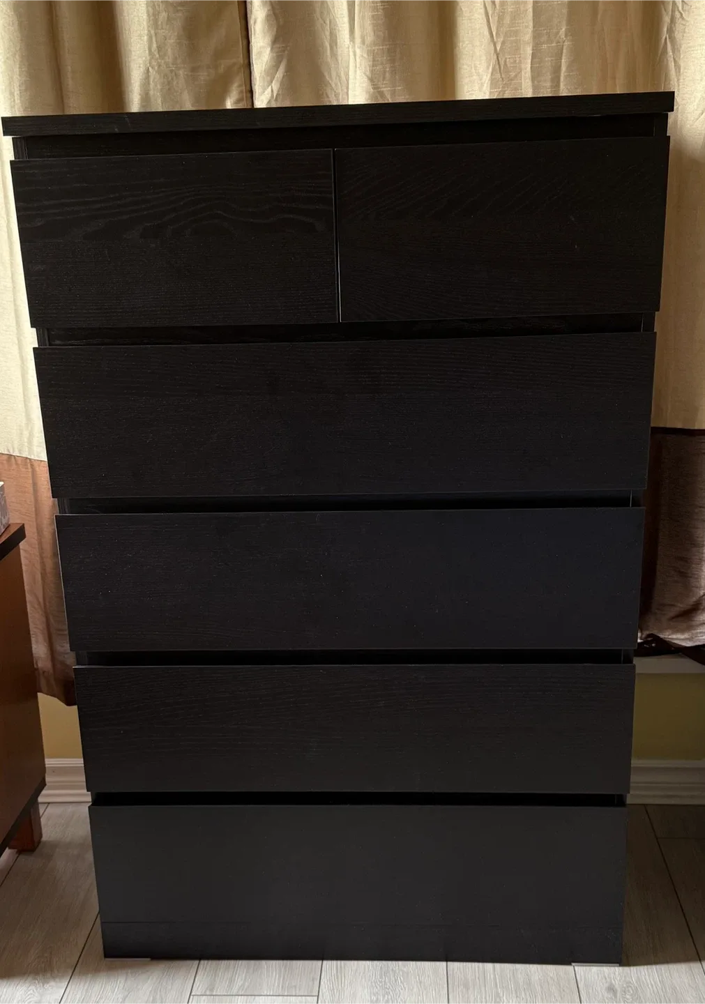 IKEA Black-Brown 6-Drawer Dresser image indicator(2)