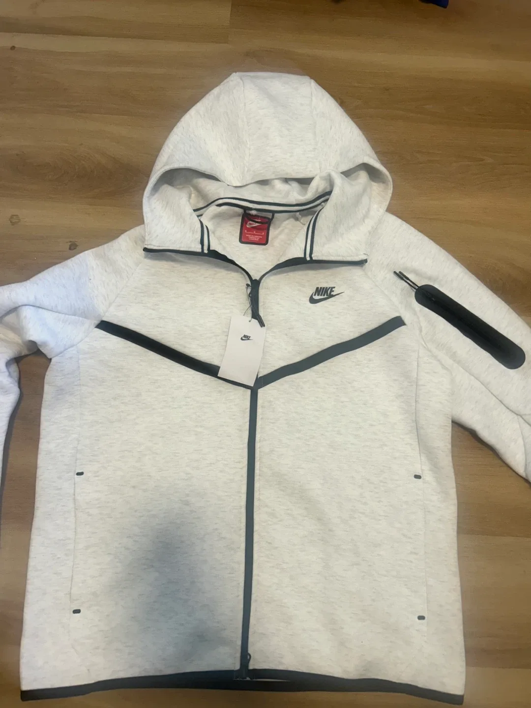 Nike Tech Fleece Full Zip Hoodie - Light Grey thumbnail