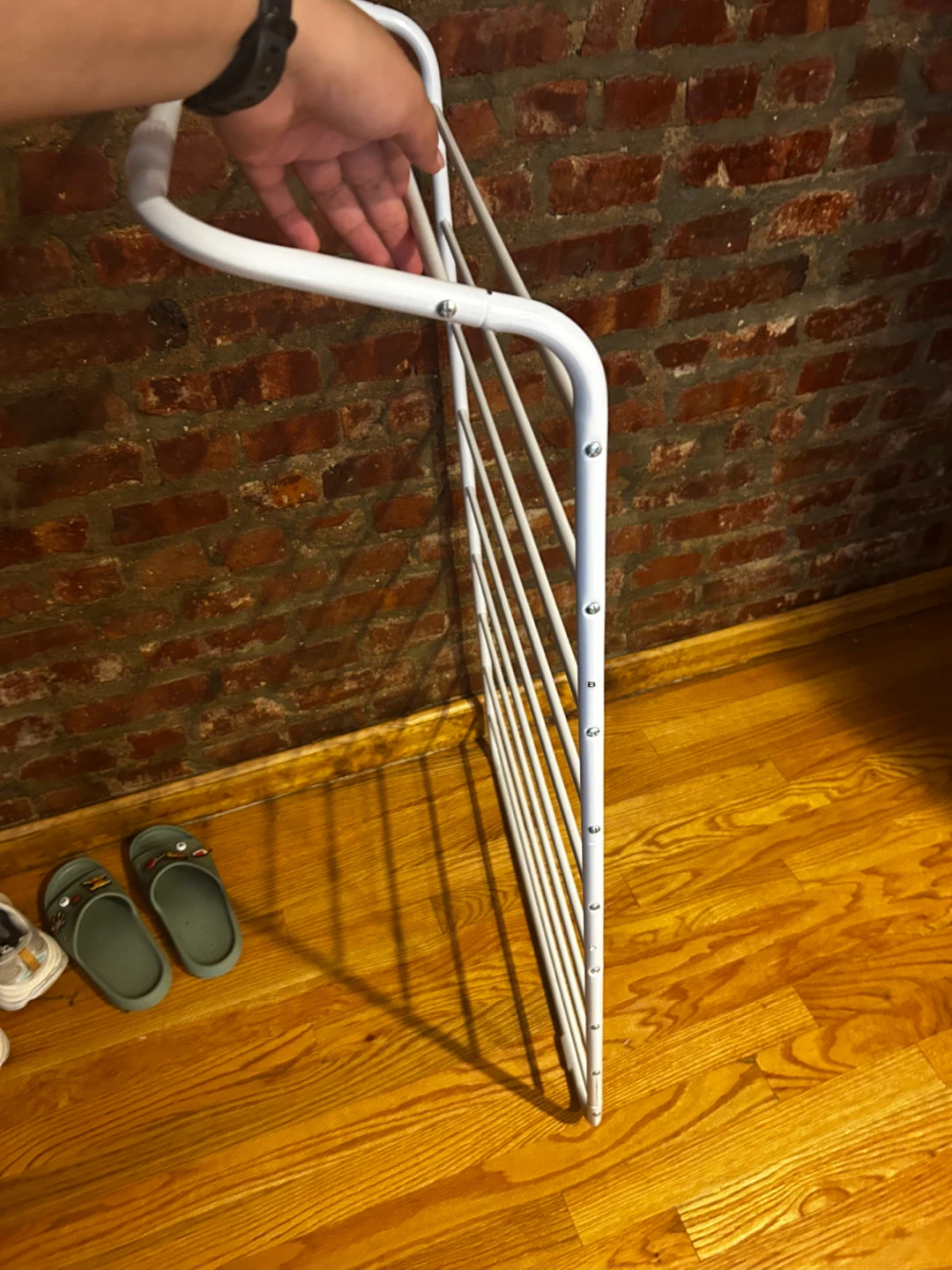 White Metal Laundry Drying Rack - photo 2