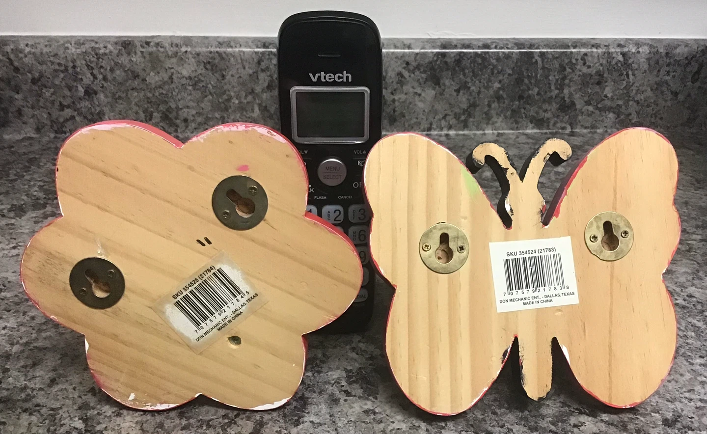Wooden Flower & Butterfly Wall Hooks - Pink - photo 2