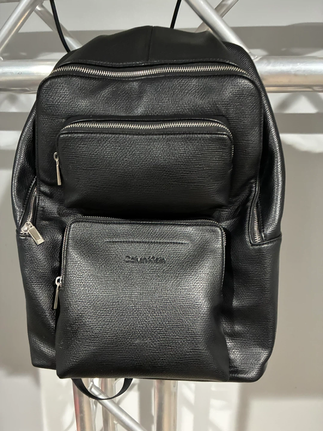 Calvin Klein Black Leather Backpack