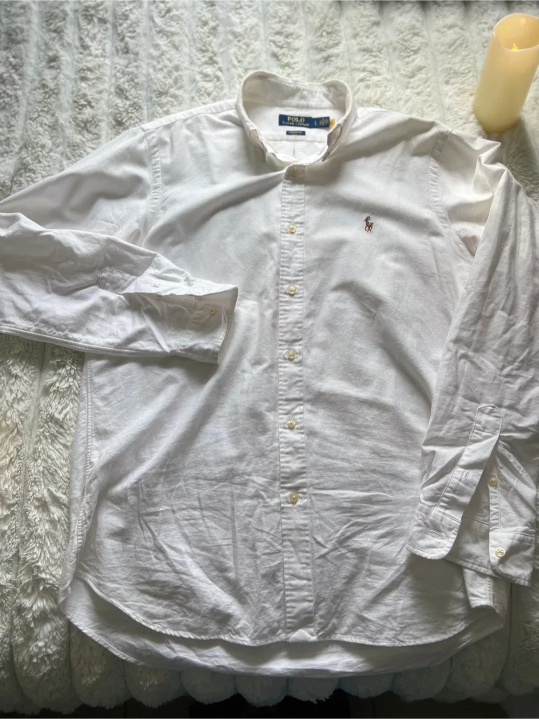 Polo Ralph Lauren White Button Down Shirt - L thumbnail