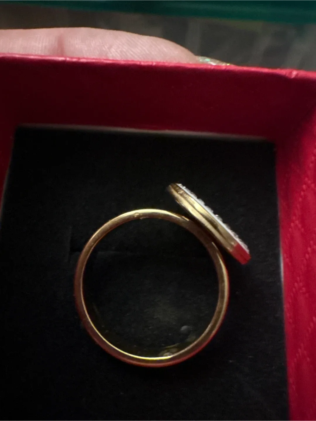 18K Gold SS Black Onyx Clover Ring NEW image indicator(2)