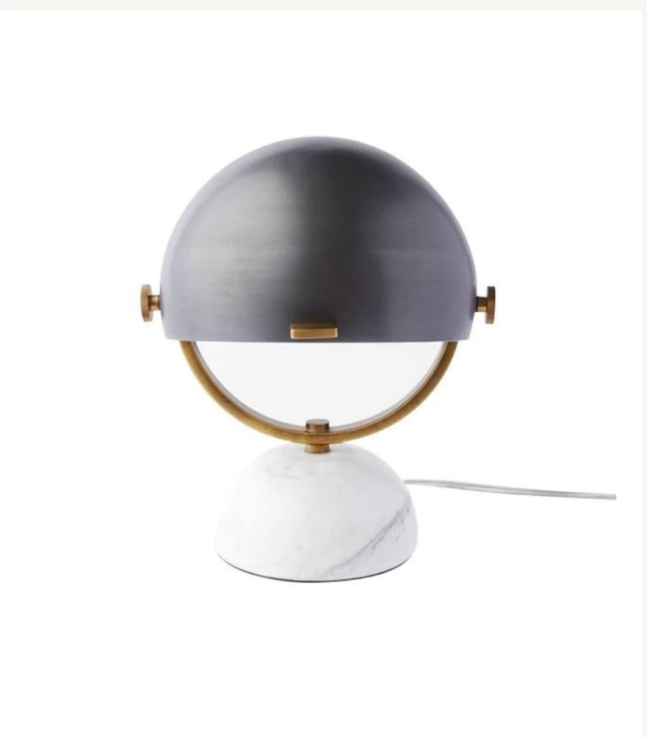 West Elm Mid-Century Table Lamp - Black & Marble