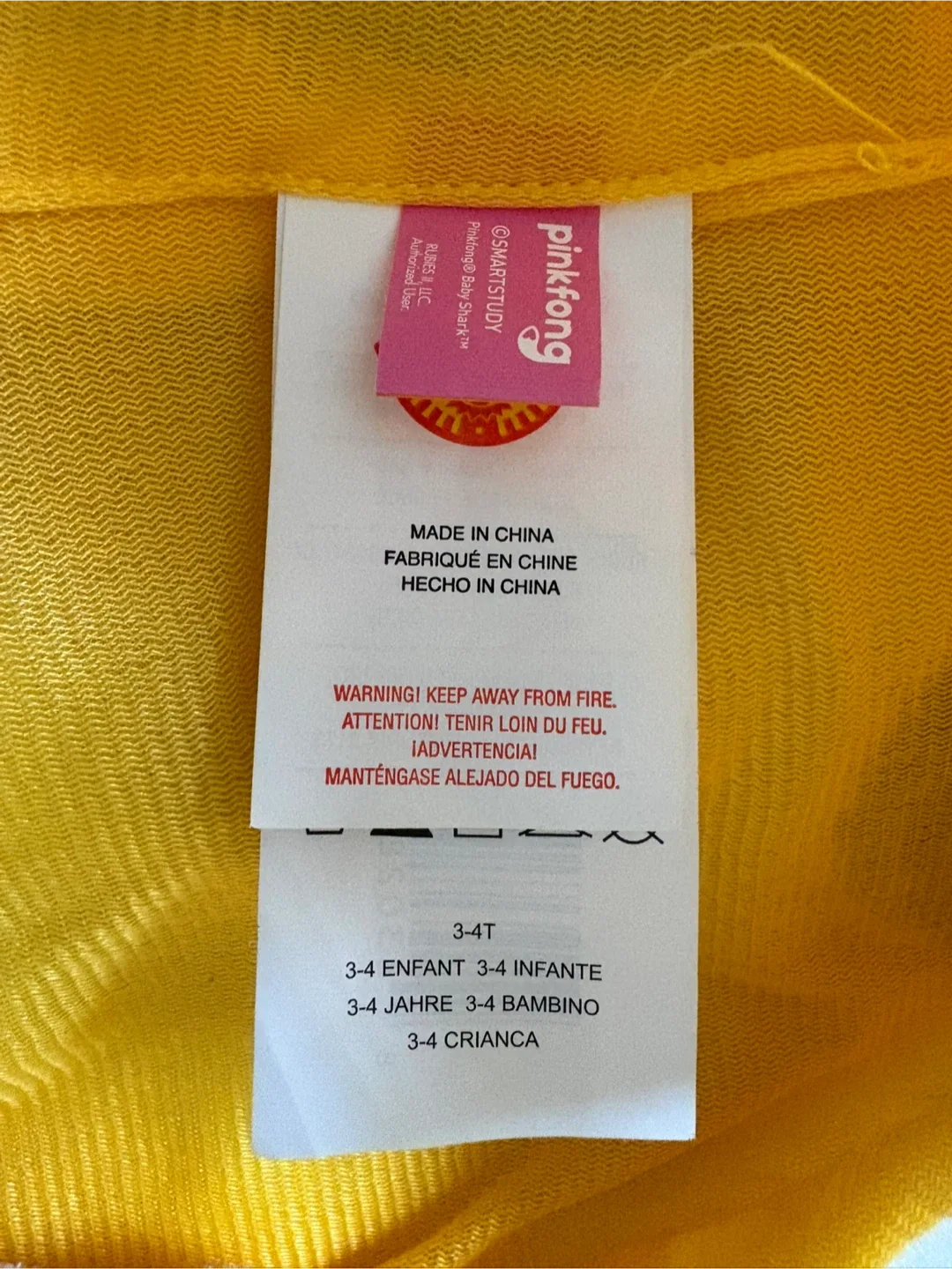 Pinkfong Baby Shark Costume - Size 3-4T image indicator(3)