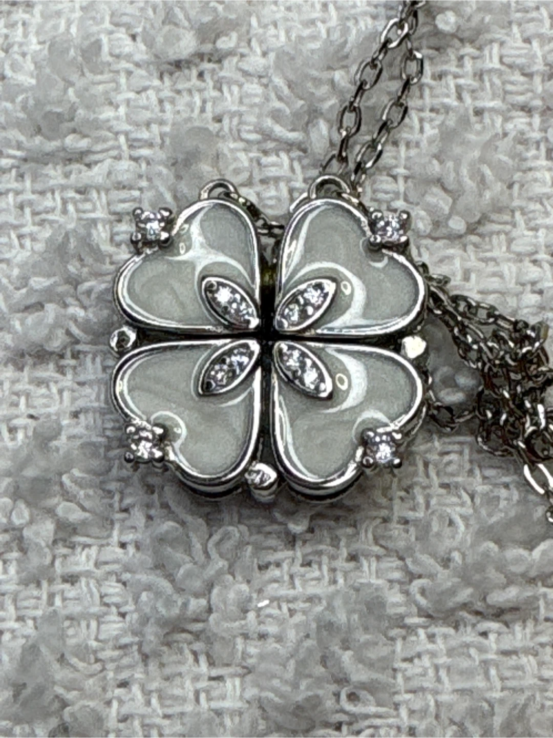 Four Leaf Clover Necklace . Sterling. - photo 2